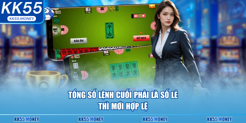 Số lệnh cuối phải là số lẻ thì mới hợp lệ 